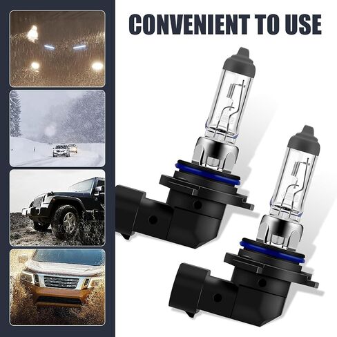 Pack-2 Car H3 Halogen Fog Light Bulb, 12V 55W Anti-UV Anti-seismic Quartz Glass Lamp Housing, High Brightness Low Beam Replacement, Universal for Cars Plug and Play Lighting Bulb (White) in Saudi Arabia