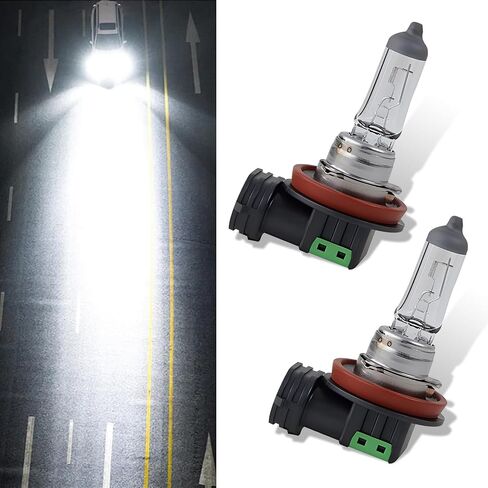 Pack-2 Car H3 Halogen Fog Light Bulb, 12V 55W Anti-UV Anti-seismic Quartz Glass Lamp Housing, High Brightness Low Beam Replacement, Universal for Cars Plug and Play Lighting Bulb (White) in Saudi Arabia