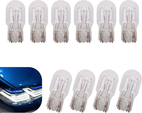 10 PCS T20 (1891/7443) Car Brake Bulb, 15mm x 42mm 12V 21/5W 1680LM Dual Filament Quartz Glass Instrument Light, Automotive Auxiliary Lighting Accessory, Suitable for Most Cars (White) in Kuwait