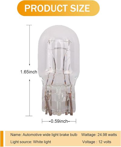 10 PCS T20 (1891/7443) Car Brake Bulb, 15mm x 42mm 12V 21/5W 1680LM Dual Filament Quartz Glass Instrument Light, Automotive Auxiliary Lighting Accessory, Suitable for Most Cars (White) in Kuwait