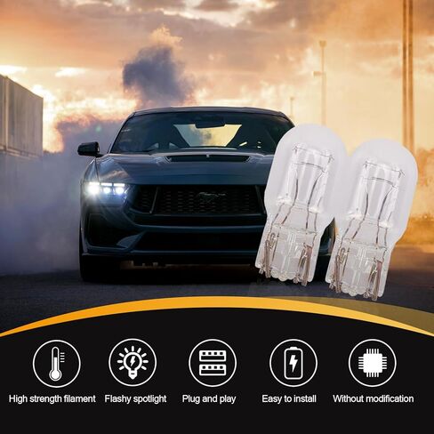 10 PCS T20 (1891/7443) Car Brake Bulb, 15mm x 42mm 12V 21/5W 1680LM Dual Filament Quartz Glass Instrument Light, Automotive Auxiliary Lighting Accessory, Suitable for Most Cars (White) in Kuwait