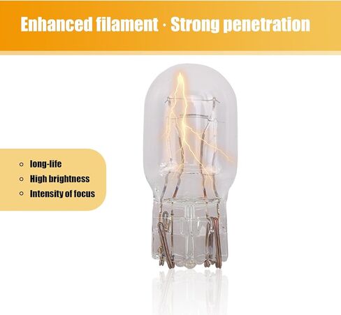 10 PCS T20 (1891/7443) Car Brake Bulb, 15mm x 42mm 12V 21/5W 1680LM Dual Filament Quartz Glass Instrument Light, Automotive Auxiliary Lighting Accessory, Suitable for Most Cars (White) in Kuwait
