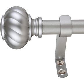 Decopolitan 1" Twist Knob Curtain Rod, 72 to 144 Inches, Antique Silver