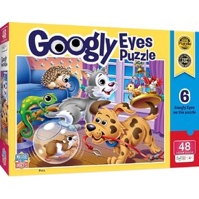 أحجية الصور المقطوعة من Masterpieces - أحجية الصور المقطوعة المكونة من 48 قطعة من Googly Eyes للأطفال - Lil Shark - 14 بوصة × 19 بوصة