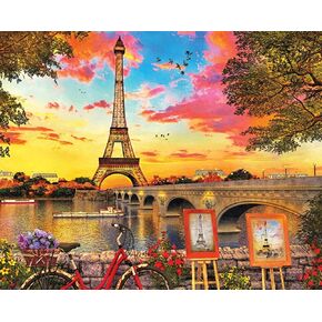 Springbok Puzzles - Paris Sunset - 1000 Piece Jigsaw Puzzle - Large 30 Inches by 24 Inches Puzzle - Made in USA - Unique Cut Interlocking Pieces