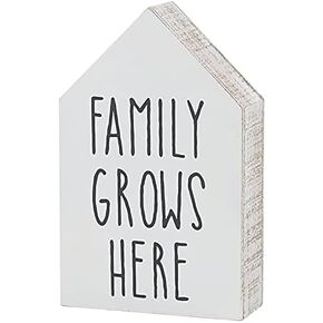 Rustic House Shaped Wood Block Sign - Cute Wooden Tabletop Decoration for Home Decor - Gift for Mom, Mothers Day (Home Sweet Home)