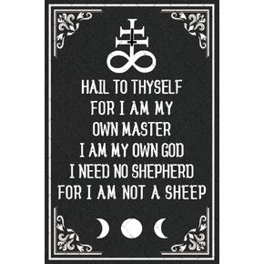 Hail To Thyself For I Am My Own Master Witchy Sign Halloween Witch Metal Sign Witchy Metal Tin Sign Positive Inspirational Quotes Sayings Wall Decor For Bedroom Living Room Office 8x12 Inch
