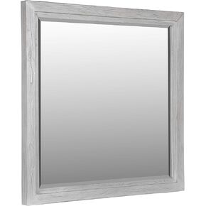 Modus Furniture Plain Mirror, 40" H x 39" W x 2" D, Boho Chic - Washed White