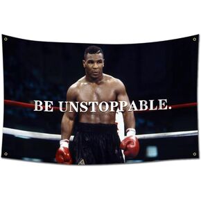 لافتة صالة الألعاب الرياضية التحفيزية Be Unstoppable - ألهم تمرينك بهذه اللافتة - ديكور حائط مثالي للياقة البدنية للصالة الرياضية والنوم - ابق متحفزًا بفن التحفيز الرائع - 3 × 5 أقدام