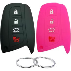 Silicone Rubber Key Fob Cover Compatible with 2013-2016 Hyundai Azera Equus Genesis Santa Fe SY5DMFNA04 95440-4Z200 SVI-DMFNA04 8325A-DMFNA04 SY5DMFNA433 SVI-DMFNA433 8325A-DMFNA433