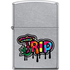 Zippo Lighter-Trip Mushroom Design Street Chrome Windproof Lighter #Z5397