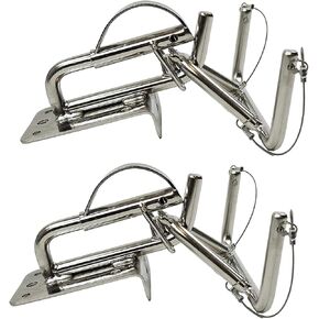 MARINE CITY 316 Stainless Steel Snap Insta-Lock Quick Davits for Inflatable Dinghy Instant Lock System Kit (2 Pcs)