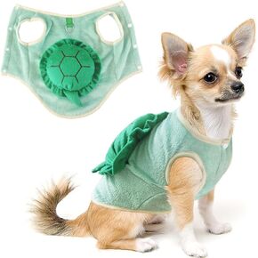 Dog Costume Turtle Pet Cat Halloween Tortoise Costumes Funny Cosplay Outfit Christmas Party Puppy Winter Vest with Tow Ring Doggie Warm Sweater Cat Coat (Medium)