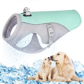 Dog Cooling Vest Breathable Mesh Dog Jacket Summer Cool and Comfortable Dog Coat Adjustable with Reflective Strip Pet Clothes Suitable for Large Medium and Small Dogs (Blue,S)
