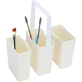 Paint Brush Washing Bucket, Portable Triple Detachable Watercolor Art Paint Pen Container, Multi-Functional Brush Cleaning Bucket with Handle