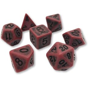 مجموعة نرد DND متعدد السطوح مكون من 7 قطع من Ancient Worlds من D20 نرد جماعي لسطح الطاولة الزنزانات والتنينات آر بي جي والألعاب