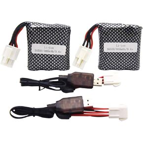 Blomiky 2 Pack EL-6P 9.6V 800mAh Li-ion Battery 15-DJ02 15-DJ03 Fit for 9120 S913 S916 S911 S912 9123 9112 1/12 Race Car EL-6P 9.6V Battery 2