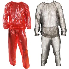 Heavy Duty Sauna Suits for Women Men Weight Loss Exercise 2 Piece Transparent Sweat Suit