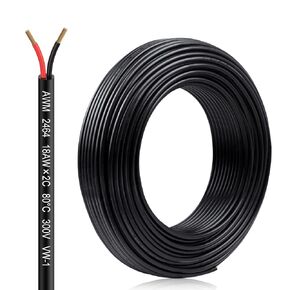 18 Gauge 2 Conductor Electrical Wire 32.8FT, 18 AWG Electrical Wire, Stranded PVC Cord Oxygen Free Copper Wires, Automotive Wire Led Wire for Strips Lamps Lighting