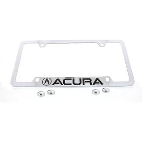 Acura (2013 Logo Bottom Engraved Chrome Plated Coated Metal License Plate Frame Holder