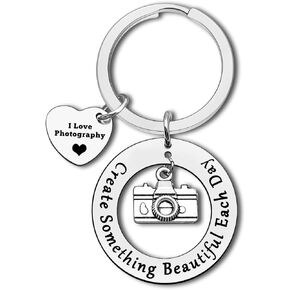 Photographers Gifts for Women Men Photographer Keychain Inspirational Gift for Photography Photo Lovers Photo Club Jewelry Gift Camera Lovers Gifts Encouragement Graduation Gift for Daughter Son
