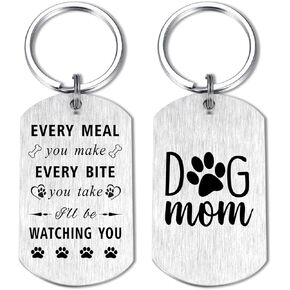 EE&YU Dog Mom Gifts for Women, Dog Lover Keychain, Personalized Dog Mom Birthday Gifts, Best Dog Mom Ever Key Chain