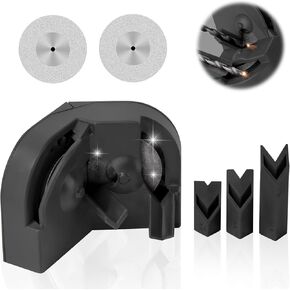 Multipurpose Drill Bit Grinding Sharpener for All Bits,Multipurpose Drill Bit Grinding Sharpener for High-Speed Steel, Masonry, Carbide, Cobalt & Tin-Coated Drill Bits (Black)
