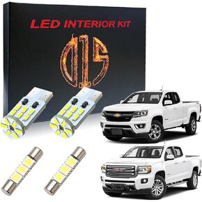 LED Interior Light Kit for Chevy Colorado GMC Canyon 2015-2023 6000k White Map Dome Visor Cargo License Plate Bulbs (13 Pieces)