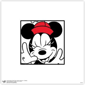 Trends International Gallery Pops Disney Mickey Mouse - Minnie Expressions - Laughing Wall Art Wall Poster, 12" x 12", Black Framed Version