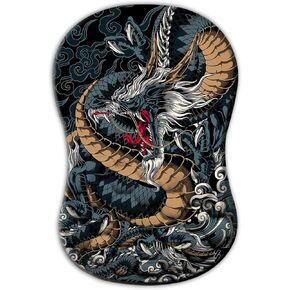 Starry Night Ergonomic Mouse Pad Wrist Support, Non-Slip Soft Wrist Rest with Massage Computer Keboard and PC Mousepad for Office and Gaming(Wrist12)