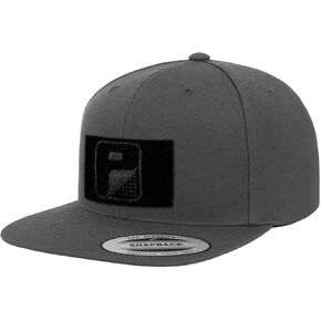 Pull Patch Flat Bill Premium Snapback Hat | Dark Grey Baseball Tactical Cap | 2x3 in Loop Surface to Attach Patches