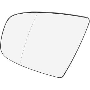 Motoforti Left Driver Side Heated Mirror Glass Replacement,for BMW X5 2007-2013,Real Glass,With Backing Plate,White Glass