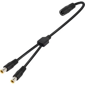 GINTOOYUN DC7909 Y Splitter Adapter Cable 14AWG DC 8mm 1 Female to 2 Male Power Cord for Portable Power Station, Solar Panel, Solar Power Bank,etc(60CM 2FT) Black