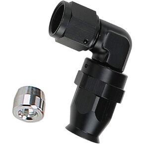 Black Tight Radius Aluminum -6AN AN6 90 Degree Swivel Forged Fuel Oil PTFE Hose End Fitting for Teflon Hose