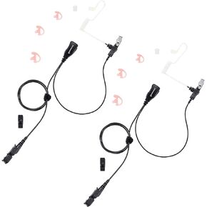 commountain XPR 3500e XPR 3300e Earpiece with Mic Compatible with Motorola Radios XPR 3300, XPR 3500, XPR3300e, XPR3500e, XPR3300, XPR3500, XPR 3000e Acoustic Tube Headset with PTT Microphone-2 Pack
