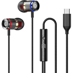 USB C Headphones, Earphones with Microphone,Type C Stereo Sound Headphones Wired in-Ear Earbuds for Samsung Galaxy S22 S21 FE OnePlus 10 9 Pro Google Pixel 6