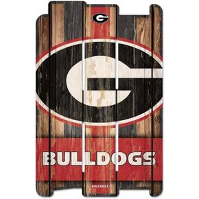 WinCraft NCAA University of Georgia Wood Fence Sign, Black