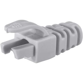 uxcell RJ45 Boots Cover Anti Dust Protector for Network Cable CAT5 CAT5e 6.5mm Hole Dia Dark Grey Plastic 10Pcs
