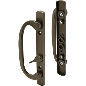 Prime-Line C 12807 Mortise Style Sliding Patio Door Handle Set - Replace Old or Damaged Door Handles Quickly and Easily – Bronze Diecast, Non-Keyed, Fits 3-15/16" Hole Spacing (1 Set)