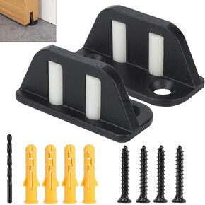 2 Barn Door Floor Guide Bearing Design Sliding Barn Door Floor Guide Adjustable Rollers at The Bottom Strong and Durable Steel Frame