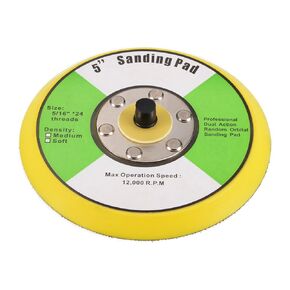 uxcell 5" Hook and Loop Backing Pad Sanding Polishing Backer Plate with 5/16"x24 Thread for Random Orbit Sander Polisher Buffer