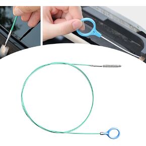 Pack-1 Car 9.8Ft Flexible Drain Hole Unblocker, Air Conditioning Pipe Unblocking Slender Drain Tool, Rotatable Comprehensive Cleaning Brush, Universal for Car Home Cleaning Accessory (Green)