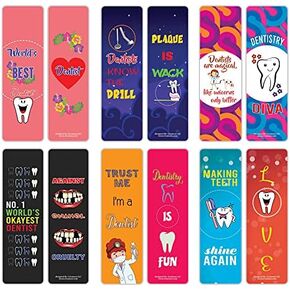 Creanoso I am a Dentist Bookmarks (2-sets X 6 Cards) – Great Party Favors Card Set – Epic Incentive Set Book Page Clippers – Cool Gifts for Men, Women, Teens, Bookworms – DIY Kit – Teacher Rewards