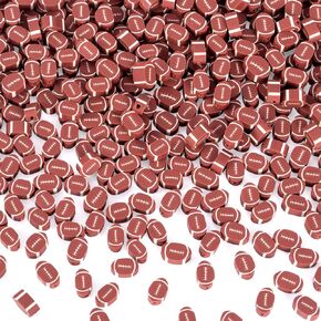 OIIKI 200Pcs Baseball Polymer Clay Bead, American Football Bead DIY Beads for Necklace Bracelet Jewelry Handmade Jewelry Making Accessories Supplies, Oval