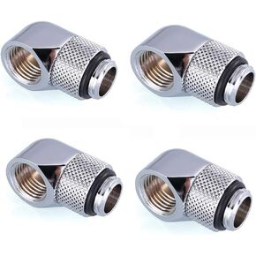 G1/4" Male to Female 90 Degree Rotary Fitting, 4-Pack (Black)