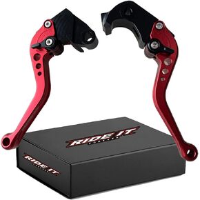 RIDE IT FOREVER أذرع الفرامل والقابض القصيرة لـ ZX10R 06-15، ZX6R 2007-2017، ZX636 2007-2017، Z1000 2007-2016، Z1000SX/NINJA1000/TOURER 2011-2016، Z750R 2011-2012-Red