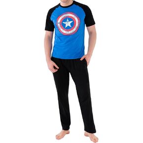 Marvel Mens' Avengers Captain America Pajamas Size XX-Large Multicoloured