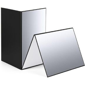 Cosmos 2 Pcs Foldable Light Reflector Photography Cardboard, 17" x 12" Folding Light Diffuser 3 in 1 Reflector Paper Board for Studio Desktop Product Food Photo Shooting - Black/Silver/White (A3 Size)