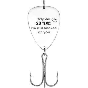 20th Wedding Anniversary Fishing Hook Gifts for Husband Boyfriend 20 Years I'm Still Hooked On You Fishing Lure Gifts Christmas Valentines Gifts 20Year Anniversary Present for Him