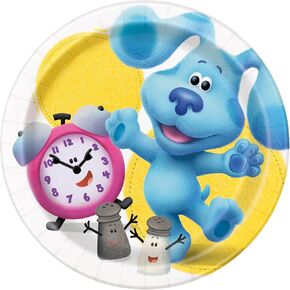 Blue's Clues Round Dessert Plates - 7" (Pack of 8) - Unique & Premium Quality Material - Multicolor, Playful Design for Kids Parties and Celebrations